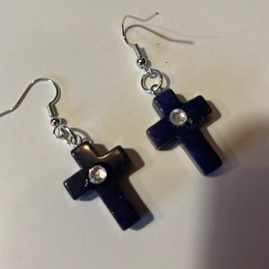 NWOT Onyx Black Crystal Dangle Easter Gift Earrings
